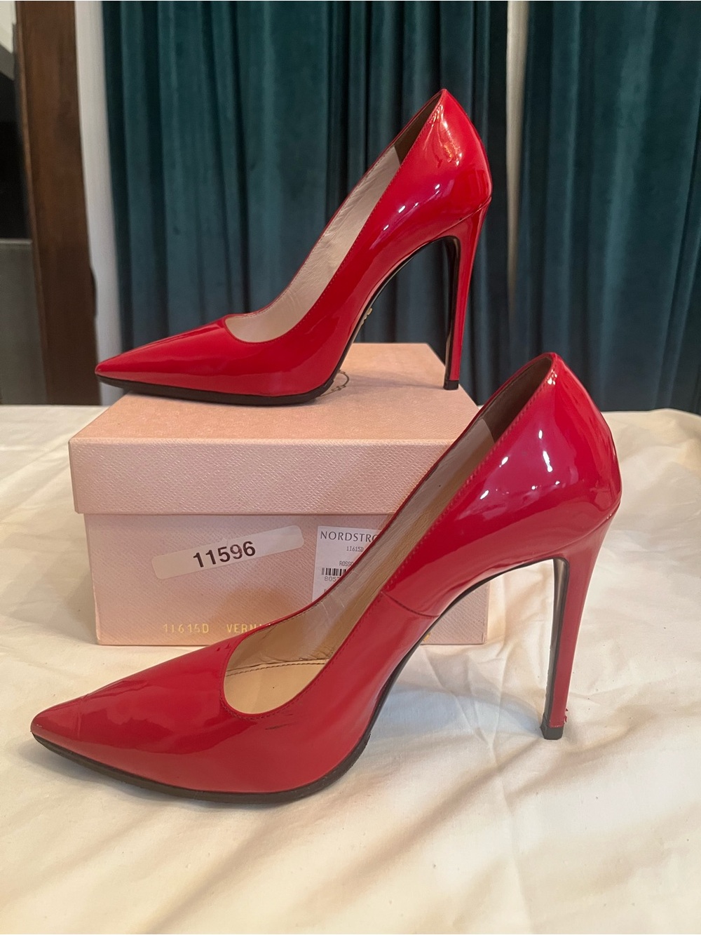 Prada Red Patent Pointed-Toe Pumps - Picture 3 of 7